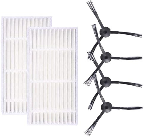 KEEPOW 2 filtri 4 spazzole laterali, accessori di ricambio per Robot Medion E32 (MD 18510), E32 SW (MD 18503), MD16192, MD18500, MD18501, MD18600
