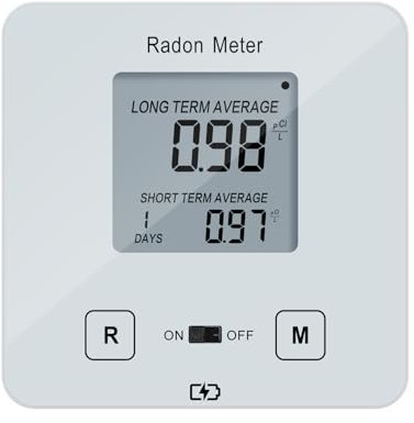 Funny Kitchen Home Radon Detector, Portable Radon Meter, Elifecity Long and Short Term Home Radon Monitor, Battery-Powered, Easy-to-Use, Ensure Your Home's Safety, White, KT-013