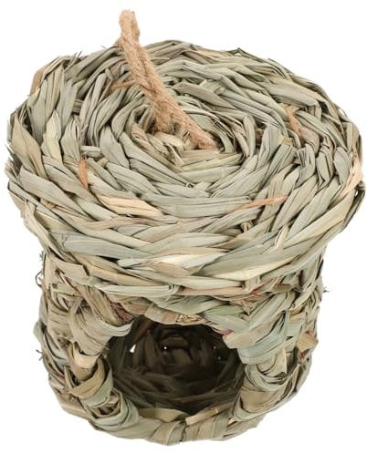 ORFOFE Hand Woven Bird Nest for Outdoor Use Natural Grass Nesting House Woven Birdhouse for Wild Birds Insulated Hanging Nest for Year Comfort