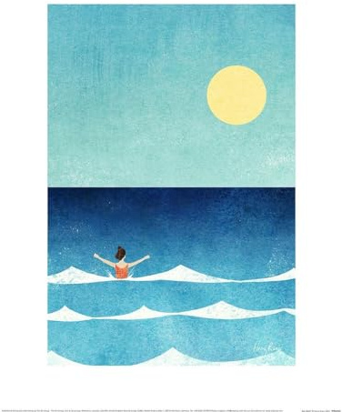 Henry Rivers Meeresschwimm-Druck Wandbilder (40 x 30 cm) (Blau/Gelb/Orange), 40cm x 30cm