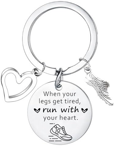 Porte-clés marathon Runner – Cadeau inspirant pour les amateurs de cross-country, d'athlétisme, de fitness, de gym, d'entraînement et d'exercice pour les amateurs de sport, Argenté., taille unique