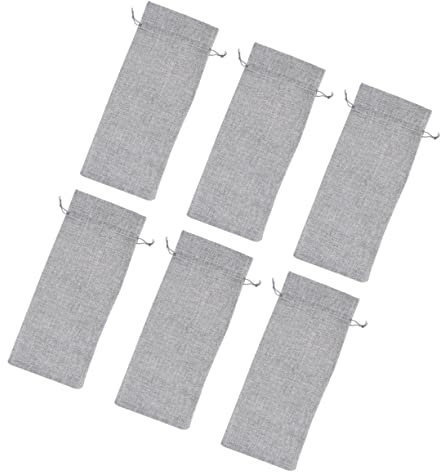 BEBEMOKO 6piezas Bolsas De Reutilizables De Cordón De Color Gris para y Celebraciones