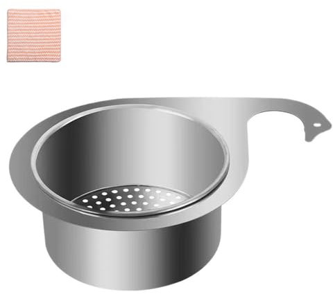 MonoFresh Stainless Steel Swan Sink Strainer Basket, Kitchen Over Sink Drainer, Triangle Corner Drain Basket with Towel, Multifunctional Colander for Inside Sink Filter, Kitchen Waste