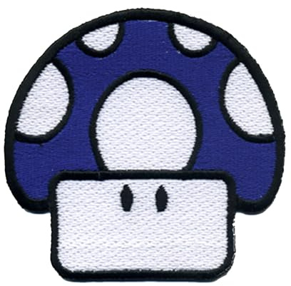 Aufnäher - Pilz - Fliegenpilz Toad blau - Patch
