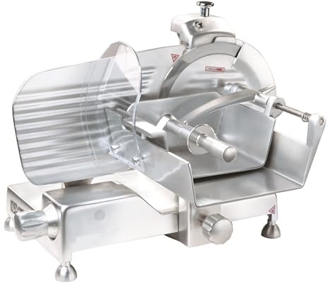 Ristoattrezzature Affettatrice per carni verticale professionale con affilatoio amovibile lama in acciaio Ø 350 mm 0.30 kW