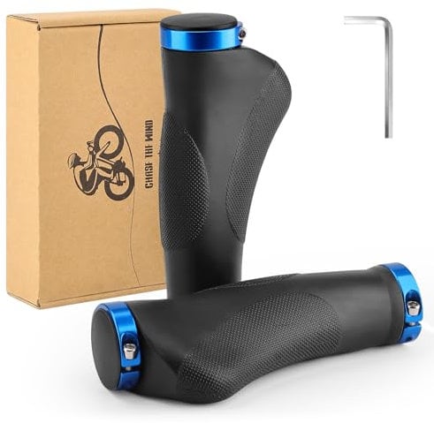 GXCROR Ergonomische Fahrradgriffe mit Anti-Rutsch-Punktdesign | Stoßdämpfende Lenkergriffe aus Gummi für Mountainbikes | 130mm Sicherheitsgriffe