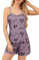 Lovasy Pigiama Donna Estivo Corto Pigiami Due Pezzi con Stampa a Cuore Pigiama Sexy Senza Maniche con Camicia Girocollo e Pantaloncini con Coulisse,C Viola, L