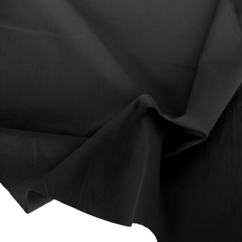 TOLKO 50cm schwarzer Baumwollstoff Meterware uni | Popeline Stoff aus ÖkoTex Baumwolle | Kleiderstoff Dekostoff Vorhangstoff Bezugsstoff Patchwork Stoffe zum Nähen (Schwarz)