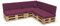 POKAR Palettenkissen Palettenauflagen mit abnehmbarem Bezug Palettenmöbel Palettensofa 8er Set: Sitzkissen 120x80 + Rückenlehne 120x40, Violett