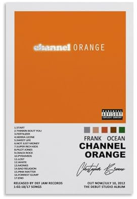 Frank Ocean Single Debüt Album Cover Channel Orange R & B Album Kunstwerk Musikposter Musikposter für Zimmer Ästhetische Leinwand Wandkunst Schlafzimmer Dekor 30 x 45 cm