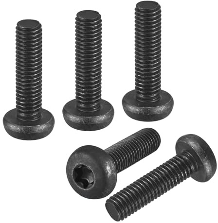 DTGN Tornillo de seguridad Torx de cabeza plana M8 x 30 mm, paquete de 12 unidades, bueno para maquinaria, cabeza de botón de acero al carbono, tornillos Torx Star Drive, sujetadores de seguridad