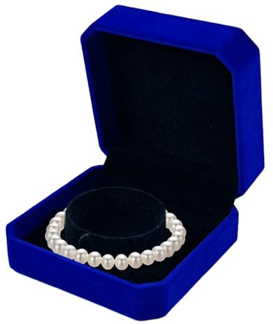 CutitiUU Bangle Box Velvet Jewellery Box for Bracelets Jewellery Box Gift Box Storage Box for Bracelets Watches Necklaces Storage for Engagement Wedding Birthday Gifts (Blue)