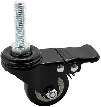 KLAK Schraubgewinde-Lenkrolle mit Bremse Gummirolle Ø50mm Schraubgewinde M8-4 Stück