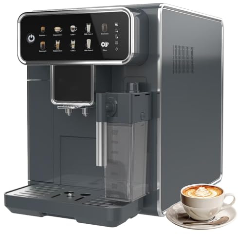 Machine à Expresso entièrement Automatique, broyeur de café électrique avec broyeur à 3 Niveaux intégré, Fonction d'auto-Nettoyage 12 Tasse de café pour la Maison/Le Bureau