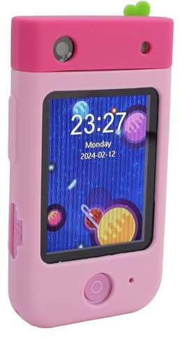 EIMSOAH Kids Smart Phone Toy, 2.8 Inch Touchscreen 180° Flip Cameras Toddler Phone, 1080P Video Portable Learning Education Play Toy with Music Player for Girls Boys (Rabbit Pink)