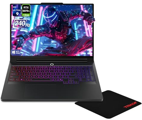 Lenovo Legion Pro 7i Gen10 Gaming Laptop, Intel Ultra 9-275HX, 96 GB DDR5 RAM, 4 TB PCIe SSD, 16 2.5K (2560x1600)240Hz, Nvidia G-Force RTX 5070Ti, RGB Keyboard, W11 Pro, Eclipse Black+Traix Mousepad