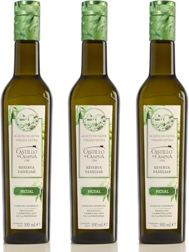 Castillo de Canena | 3 Flaschen 500 ml Picual Sorten | Spanisch Natives Olivenöl extra, frisch direkt aus der produzierenden Mühle