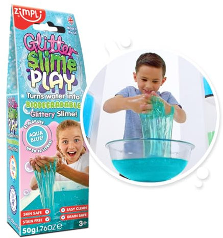 Glitter Slime Play Aqua from Zimpli Kids, Magically turns water into gooey, glittery slime, Indoor & Outdoor Sensory Play, Pocket Money Toy, Slime Kit for Boys & Girls, Vegan Friendly & Cruelty Free