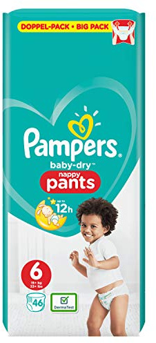 Pampers BabyDry Pants Size 6 with Air Channels, 46 Count