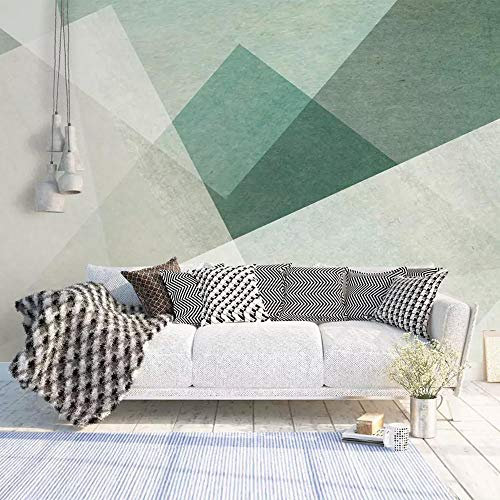 Papier peint 3D mural MuralNordic abstrait géométrique graphique TV fond peinture murale simple moderne film vert papier peint 3D papier peint décoratif