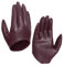 Harssidanzar Damen Lammfell Leder Half Palm Short Handschuhe ungefüttert GL011EU,Burgund,L
