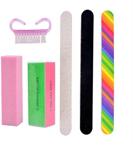 Juego de 6 piezas para pulido de uñas, pulidor de uñas, lima de uñas, cepillo de uñas, esponja, bloque de pulido, pulido de manicura, lijado, arte de uñas, kits de herramientas de esmalte de bricolaje