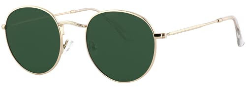EFE Polarisierte Sonnenbrille Retro Lennon Rund mit Metallrahmen Polarisierte Sonnenbrille UV400 für Damen und Herren