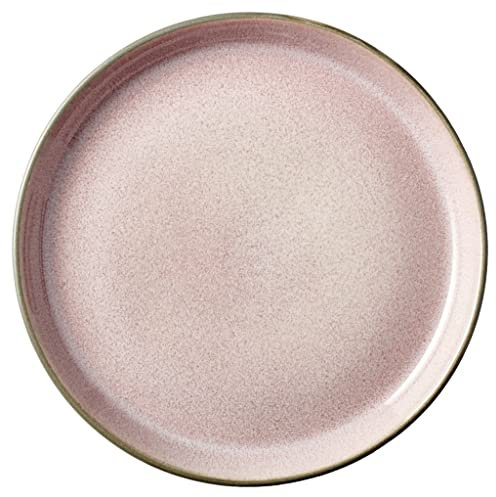 BITZ Gastro Teller, Dessertteller/Kuchenteller aus Steingut, Durchm. 17 cm, Grau/Hellrot