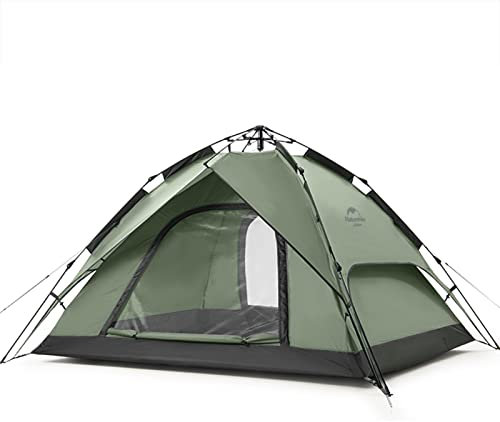 Naturehike Pop Up Zelt Wurfzelte Automatik Campingzelt 3-4 Personen Doppeldeck Kuppelzelt Großes Familienzelt mit Tragetasche (Grün - 4P)