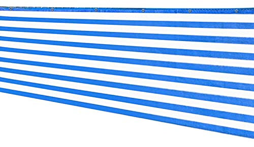 Balkon Sichtschutz - 3 Meter - 90 cm hoch - Balkonverkleidung blau weiß - Balkon Bespannung atmungsaktiv