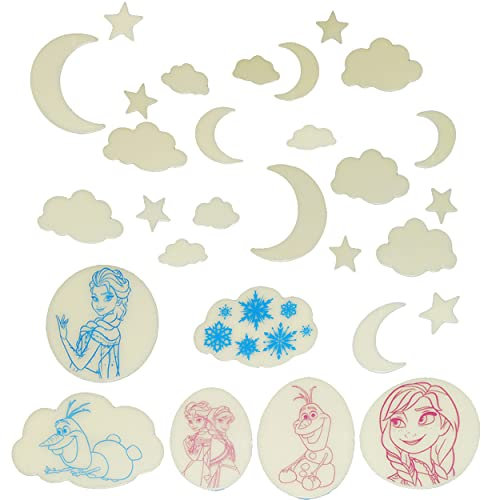 alles-meine.de GmbH 29 Stück die Eiskönigin/Frozen - Leuchtet im Dunkeln - als Deko Sticker oder zum Hinhängen/Mobile - Glow in The Dark ! - Leucht Figuren - Sterne..