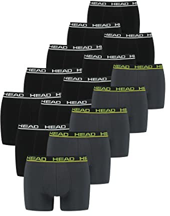 HEAD Herren Men's Basic Boxers Boxer Shorts 15 er Pack , Farbe:223 - Black/Anthracite, Bekleidungsgröße:XXL