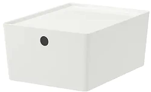 I-K-E-A KUGGIS Storage Organizer Box with Lid white Plastic 26x35x15 cm + 1 Free Shoe Bag