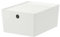 I-K-E-A KUGGIS Storage Organizer Box with Lid white Plastic 26x35x15 cm + 1 Free Shoe Bag