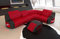Ecksofa Genua Ledersofa L Form Sofa - mit LED Beleuchtung, verstellbare Kopfstützen/Lederfarben wählbar/Ausrichtung wählbar (Ecke rechts, Rot-Schwarz)