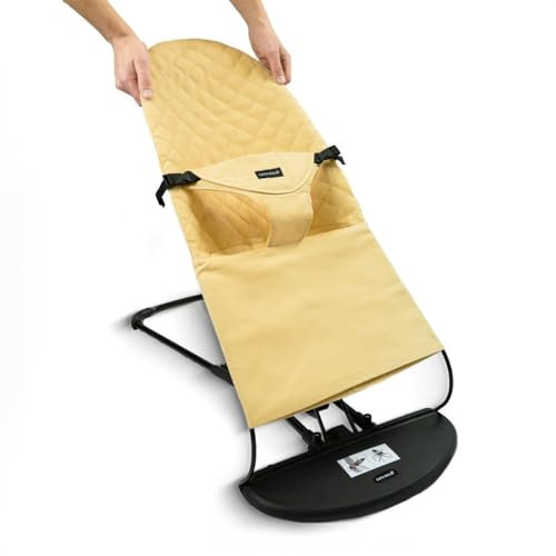GalPat Baby Funda Hamaca alcochada Compatible Babybjorn y GalPat Baby - Asiento Hamaca Plegable - Algodón Antialérgico 100% Natural - Color Beige (Funda Beige)