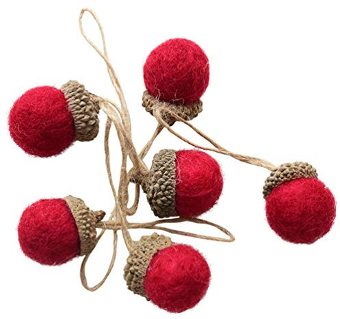 COHEALI 6er-Pack Weihnachtsdekorationen Aus Eicheln Filzornamente Für Den Baum Eicheldekorationen Weihnachtsdekoration Baumdekoration