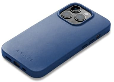 Mujjo Lederhülle iPhone 14 Pro blau