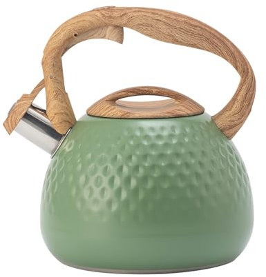 Tauzveok 3L Teekanne Edelstahl Whistling Tee Wasserkocher,Wasserkessel Gasherd,Pfeifen Wasserkocher Mit Holz Griff,Für Hause Kochen Gas Öfen Induktion Herde Herd Teekanne,Rosa