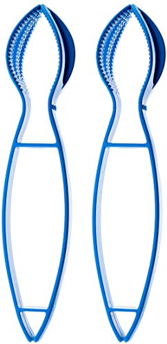 Koala Spain Pinzas de Hielo Multiusos (24 Unidades), Pinza Grande o Pequeña y Exprimidor, Plástico Azul