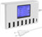 USB Ladegerät, 60W 8 Ports USB Ladestation 12A USB C Ladegerät Mehrfach mit LCD Display für mehrere Geräte, USB Mehrfach Ladegerät für iPhone Android Samsung Huawei iPad Tablet Kindle
