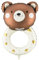 Libetui Süßer Folienballon Baby Bär XL groß Ballon Deko Babyparty Geburt Baby Junge Mädchen Shower Party Luftballon mit Trinkhalm