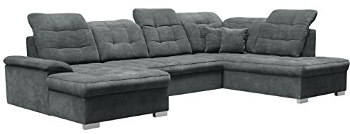 DomiMeble Ecksofa Nicole 347 x 230 x 108 cm - modernes Sofa, bequem, aus hochelastischem Schaumstoff, mit Bettkasten, mit Schlaffunktion, Wellfedersystem (Rechte Seite, Alfa 19)