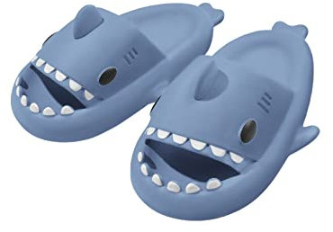 Dihope Ciabatte Squalo Donna Uomo Suola Spessa Sandali Ciabatte Estive Comode Ciabatte Mare Piscina Spiaggia Antiscivolo Pantofole da Casa Carine Originali Shark Slippers, Blu, 38/39 EU