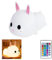 Jinlaili Nachtlicht Kinder, 16 Farben Kaninchen Nachtlicht Baby, USB Wiederaufladbare Led Nachttischlampe Babyzimmer, Silikon Stilllicht Dimmbar Touch für Mädchen, Fernbedienung Nachtlampe