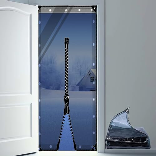 HQQMNY Tenda trasparente di protezione termica per porte con chiusura lampo in PVC, 0,3 mm, trasparente, per gazebo, da giardino, con occhielli, protezione isolante, impermeabile