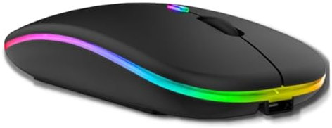 CRAZY PRICED Bluetooth Mouse for Laptop,Wireless Mouse Rechargeable Silent Lightweight Slim Cordless Mouse Compatible with iPad,Macbook air/pro,Chromebook,Desktop,PC,Computer (Black)