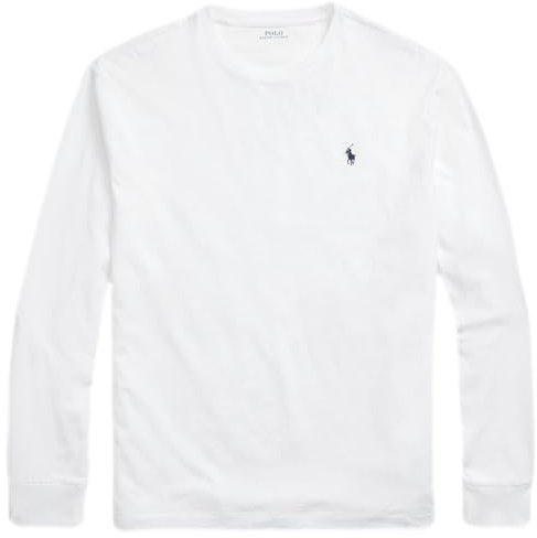 Polo Ralph Lauren Men's Crew Neck Long Sleeve Tee, Ralph Lauren White, XL