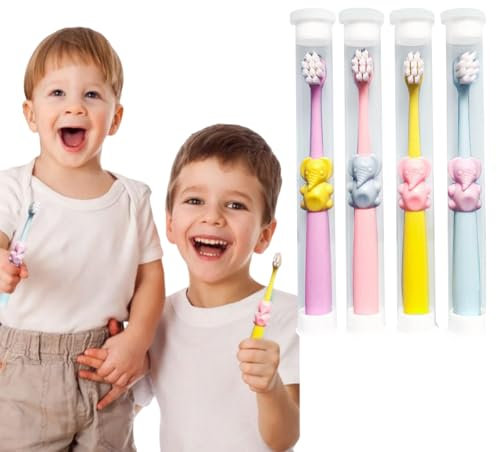 Baby Zahnbürste,4pcs Kinderzahnbürste,Kinder Trainiert Zähneputzen,Baby Zahnbürste mit Extra Weichen Borsten,Baby Zahnbürste Extra Weiche,Nano Zahnbürste,Zahnbürste Kinder für 2-10 Jahre