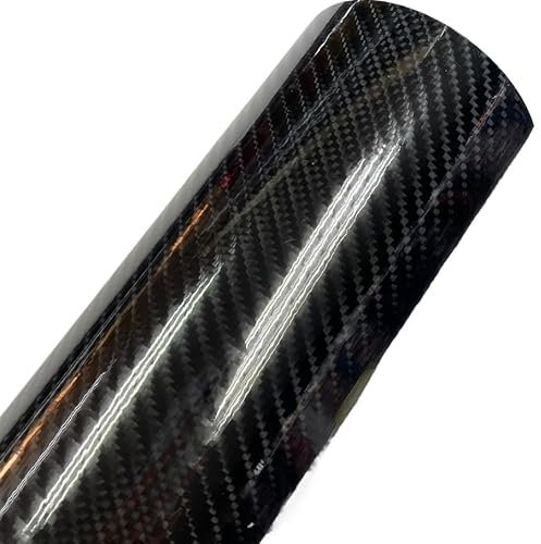 LIUCHUCHU Autofolie Alle schwarz matt Auto Vinyl Aufkleber Kohlefaserfolie Car Wrapping Folie Laptop Haut Telefon Abdeckung Motorrad Dekoration Filme Auto Folie(Glossy 6D,50CM X 200CM)